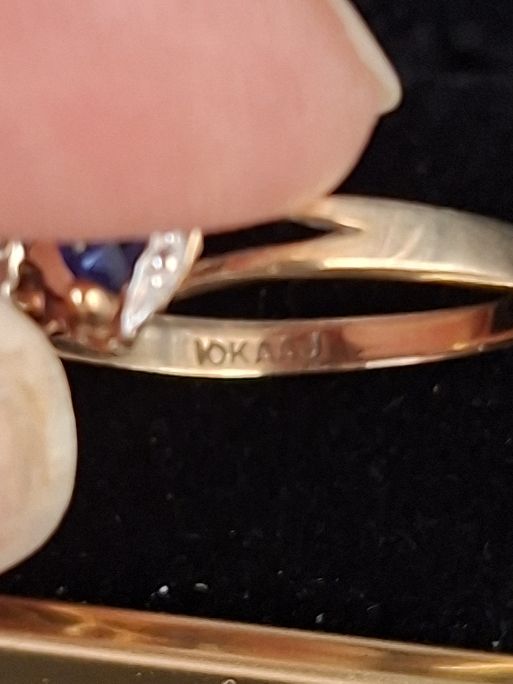 Three-Heart Multi-Gemstone Ring in 10K Gold - Picture 2 of 6